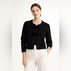 NWT 41 Hawthorn Frankie Cabled Bow Cardigan